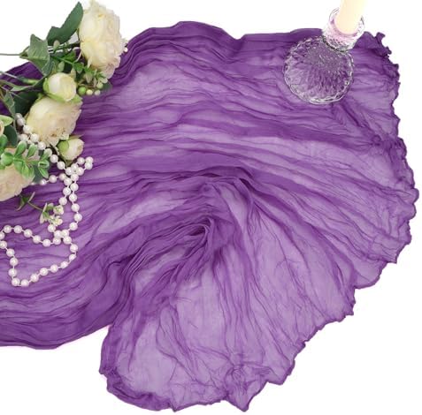 12 Pack 35 x 120 Inch Purple Table Runner Cheesecloth - Image 7