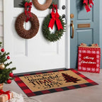 Tinideya 2 Pcs Christmas Tree Layered Doormat Set for Front Porch - Image 6