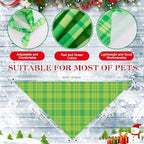 Abbylike 50 Pcs Christmas Plaid Dog Bandanas Bulk, Red and Green Gingham - Image 3