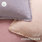 Foindtower Decorative Linen Fringe Throw Pillow Covers 26×26 Light Purple - Image 4