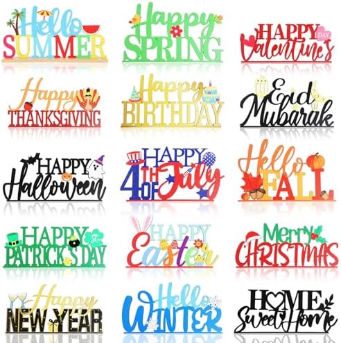 37 PCS Interchangeable Welcome Sign for All Holiday Wooden Door Hanger Ornaments Hello Door Sign Rustic Changeable Seasonal Home Replaceable Hanging Welcome Porch Decor for Wall Outdoor ﻿ by clothmile