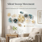 47" 3D Ginkgo Leaf Metal Wall Clock for Home Wall Decor - Image 6