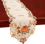 Simhomsen Large Embroidered Thanksgiving Harvest Pumpkins Table Runners for Autumn Or Fall Decorations (14 × 120 Inches) by Simhomsen