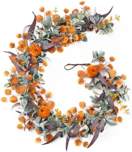 Waipfaru 6FT Fall Eucalyptus Garland for Mantle Fall Decor by Waipfaru