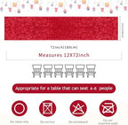 B-COOL Red Table Runners: 8 Pack 12x72 Inches Sparkly Sequin Table Runner for Holiday Party Wedding Metallic Table Decoration - Image 3