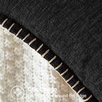 CaliTime Decorative Couch Throw Pillow Covers 24 X 24 Inches Black - Image 3