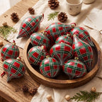 12 Pcs 2.36in Christmas Scottish Tartan Ball Ornaments, Red by Sonwyoung
