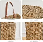 Handwoven Seagrass Boho Front Door Basket for Flower Plants - Image 3