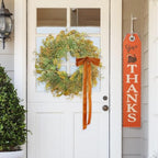 24 Inch Pre-Lit Boxwood Fall & Winter Wreath for Front Door Porch - Image 3