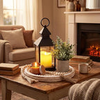 Novabright 6 Pcs Farmhouse Lantern Decor Set Candle Lanterns Vintage Roof - Image 4