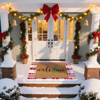 Moucuny 2 Pcs Christmas Tree Welcome Door Mat Outdoor, Coir, Non Slip - Image 5