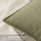 MIULEE Decorative Linen Pillow Covers 20x20 Inch Light Olive Green - Image 2