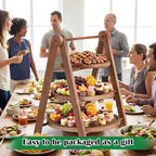 Marsui 3 Tier Fall Wooden Serving Trays Round Cupcake Stand Platters - Image 6
