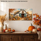 WAXWHELK Fall Farmhouse Canvas Wall Art, Rustic Farmhouse Barn Pumpkin Autumn Thanksgiving Painting Pictures Artwork for Bedroom Living Room Home Decor (12"x24") - Image 2