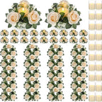 Yunlly 20 Pcs Rose Candle Rings with Candles Sets, Champagne by Yunlly