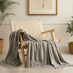 EverGrace Chenille Knit Throw Blanket for Couch, 60"x80", Taupe by EVERGRACE
