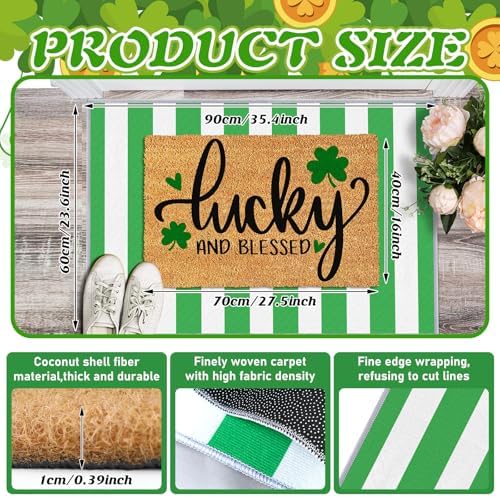 Moucuny 2 Coir Outdoor Mat,Non Slip, 24'' X 35'',16'' X 28'', Lucky - Image 3