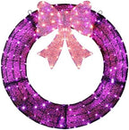 VINGLI 36in Pre Lit Christmas Wreath Halloween for Front Door Mantel & Stair Railing with Lights Indoor Outdoor Doorway Decor Purple by VINGLI