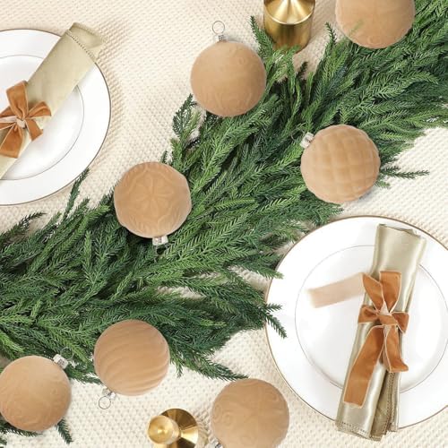 Garvee 25Pcs Flocked Christmas Ball Ornaments Set - Vintage Velvet Texture, Multi-Functional Holiday Decor - Image 5