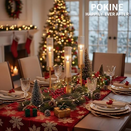 POKINE Gold Candle Holders Set of 6 for Taper Candle Holders - Image 7