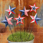 6 Pcs 4th of July Decorations Outdoor,19" Patriotic Metal Barn Stars Decorative Garden Stakes for Independence Day,Americana Patriotic Yard Signs Decor for Garden Lawn Porch by AddtoCart
