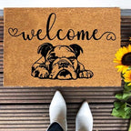 Funny Coir Doormat Bulldog Welcome Front Door Porch Patio Entry Decor Mat For The Entrance Way Outdside Enter Personalized Heavy-Duty PVC Back Non Slip Outdoor Coconut Doormat 23.6 x 15.7 inch - Image 4