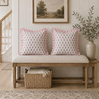 Set of 2 Pillow Covers with Ruffles 20x20 inch Floral Pillow Covers Pink Farmhouse Pillow Covers for Girls Room Nursery Couch Throw Pillow Covers Boho Home Decorative Pillow for Spring - Image 5