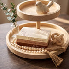 Capoda 5 Pcs Decorative Books with Wooden Knot Bead Garland,Brown,Prayed - Image 3