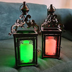 NEEDOMO Set of 2 Lanterns Decorative Indoor Hanging Lantern Outdoor,Vintage Metal Tabletop Decor Lantern for Patio Rustic Home, Candle Holders with Clear Glass, Home Kitchen Coffee Table Livinig Room - Image 7