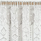 Lush Decor Boho Macrame Textured Cotton Window Curtain Panel, 40" W x 84" L, White - Room Divider or Wedding Decor - Boho, Macrame - Image 4