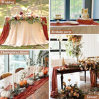 12 Pack Terracotta Cheesecloth Table Runner 35x120 Inch Rust Gauze Burnt Orange Cheese Cloth for Wedding Baby Bridal Shower Party Centerpiece Sheer Home Decorations - Image 4