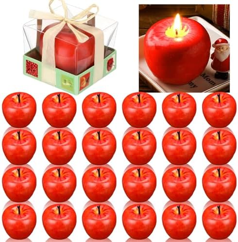 Tondiamo 24pcs Rosh Hashanah Apple Candle Jewish New Year,Red by Tondiamo