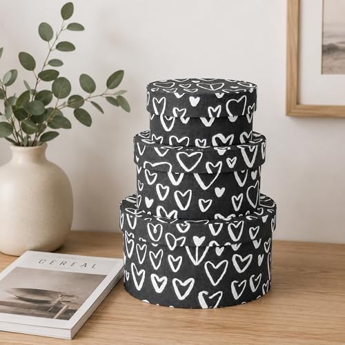 Sarah's Hat Boxes – White Heart Decorative Gift Box Set of 3 | Elegant Reusable Storage Boxes for Gifts, Keepsakes, Jewelry, or Special Items | Unique Printed Design - Image 6