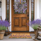 Tingjoo 2 Pcs Lavender Welcome Wreath and Door Mat Set for Front Door - Image 6