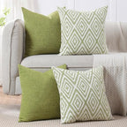 HPUK Throw Pillow Covers 20x20, 4 Pack, Green Textured Couch Pillow Covers - Image 7