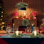 24 PCS Christmas Wreath Candle Rings Mini Wreath Pine Garland Artificial Frosted Cedar and Pine Cone Candle Rings Holder for Christmas Wedding Home Table Centerpiece Door Window Chair Wall - Image 4
