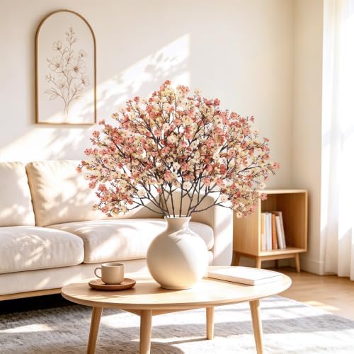 30Pcs Baby's Breath Artificial Flowers, Silk Gypsophila Stems, Beige Brown - Image 7