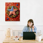 July 4th Patriotic Canvas Wall Art 4th of July USA Decorations American Flag Star Wreath Picture Wall Decor Independence Day Home Decor 20x24in - Image 7