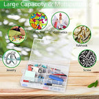 Gbivbe Large 24 Grids Plastic Organizer Box Adjustable Dividers,Clear Storage Box for Jewelry, Art DIY Crafts, Washi Tapes, Beads and Small Parts(2 Pack) - Image 6