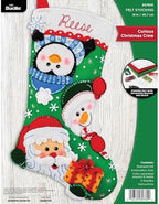 Bucilla Felt Applique 18" Stocking Making Kit, Curious Christmas Crew, Perfect for DIY Arts and Crafts by Bucilla