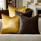 GIGIZAZA Pack of 4 Decorative Velvet Pillow Covers 20x20 Brown Gold by GIGIZAZAFocusingonhomedecoration