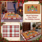 Lyrow 2 Pcs Welcome Doormat and Plaid Door Mat Anti-Slip Welcome Floor Mat - Image 4
