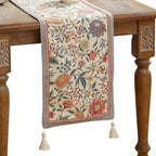 bilin gaier Designer Linen Long Table Runner,102"x12"-Flowershadow by bilingaier