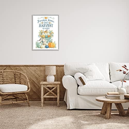 Autumnal Fall Pumpkins Botanical Bouquet, 24 x 30 Inch Framed Giclée Print - Image 3