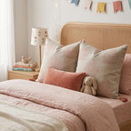 Decorative Pillow Cover French Country Pillow Cover Cottage Decor Floral Block Print, Farmhouse Decorative Cushion Cover, Spring Pillow Cover Line and Loop (Blush Pink) - Image 6
