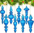 Mifoci 8 Pcs 6 Inch Mercury Glass Finial Christmas Ornaments,Blue by Mifoci