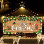 HunnmingRe 16 x 7ft Christmas Garage Door Cover, Wood Style - Image 5