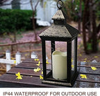 2-PACK 14 Inch Vintage Decorative Candle Lanterns With Timer - IP44 Waterproof Distressed Gold Decorative Outdoor Lanterns Battery Powered - Hanging Decorative Lanterns For Wedding Indoors - Image 4