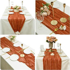 12 Pack Cheesecloth Table Runner, 35x120 Inch Terracotta Table Runners Rustic Burnt Orange Cheese Cloth Boho Gauze Semi-Sheer Runner for Wedding Baby Shower Christmas Home Decor - Image 6