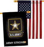 U.S. Army House Flag - Pack Armed Forces Rangers United State American Military Veteran Retire Official USA Embroidery - Decoration Banner Small Garden Yard Gift Double-Sided Imported 28 X 40 by Breeze+Decor